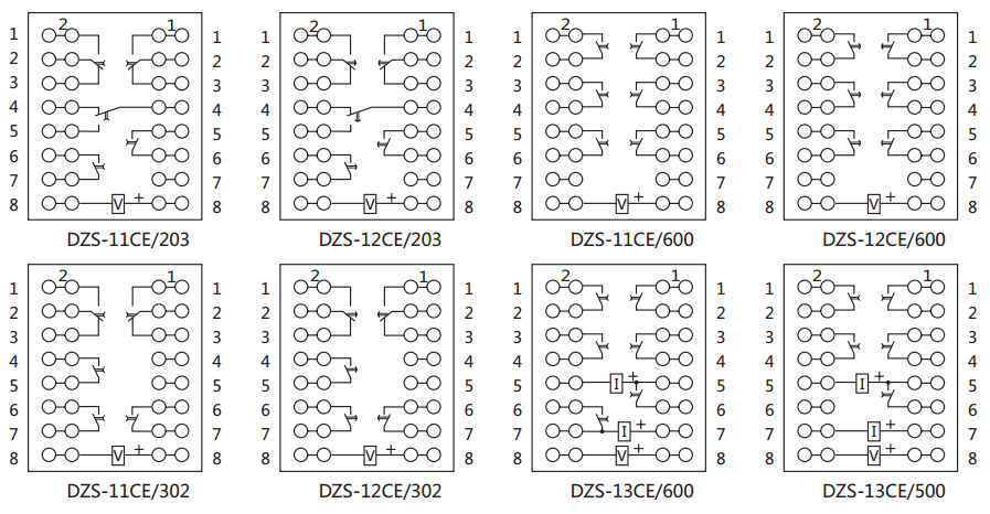 DZS-12CE/203延時中間繼電器內(nèi)部接線圖及外引接線圖 DZS-12CE/203延時中間繼電器內(nèi)部接線圖及外引接線圖
